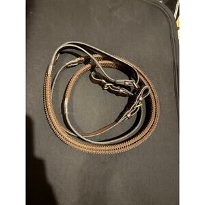 Nunn Finer Pimpled Rubber Reins with Brass Buckles New